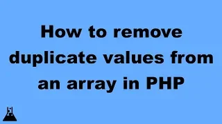 How to remove duplicate values from an array in PHP Code Incubator