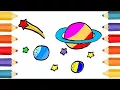 How to Draw Space Stars Planets Coloring Coloring Pages for