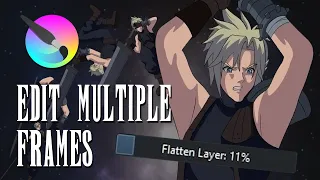 Krita 5 Animation Tutorial - Edit Multiple Frames Flattening Layers Problem