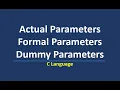 Actual Parameters Formal Parameters Dummy Parameters