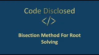 Bisection Method Explained Using MATLAB