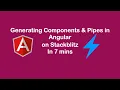 Creating a Component and a Pipe Angular Project on Stackblitz In 7 Mins