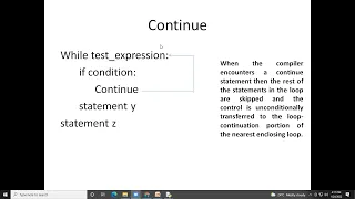 PPS Unit-II Part 3 Break Continue Pass Statement python