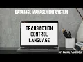 TCL Transaction Control Language in Database