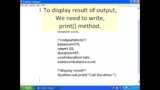 Simpal Java Program using Notepad - Lesson-7 Std-12
