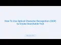 Bluebeam Revu How to Use Optical Character Recognition OCR to Create Searchable Text