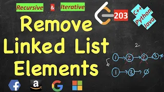 Remove Linked List Elements Recursive Iterative LeetCode 203 C Java Python