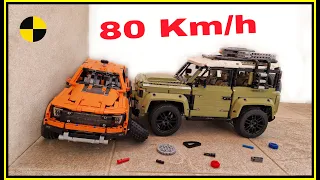 Land Rover Defender VS Ford Raptor 💥 80KM/H - 50MPH 💥 Lego Technic CRASH test