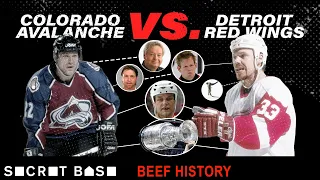 how one violent hit snowballed into years of championship grade hockey beef red wings vs avalanche