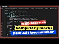 Class 12 Adding two numbers in PHP 5 marks