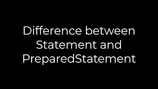 Java Difference between Statement and PreparedStatement 5solution