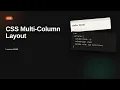CSS Multi-Column Layout CSS Tutorial for Beginners