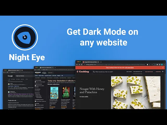 Dark Mode - Night Eye Extension - on any website