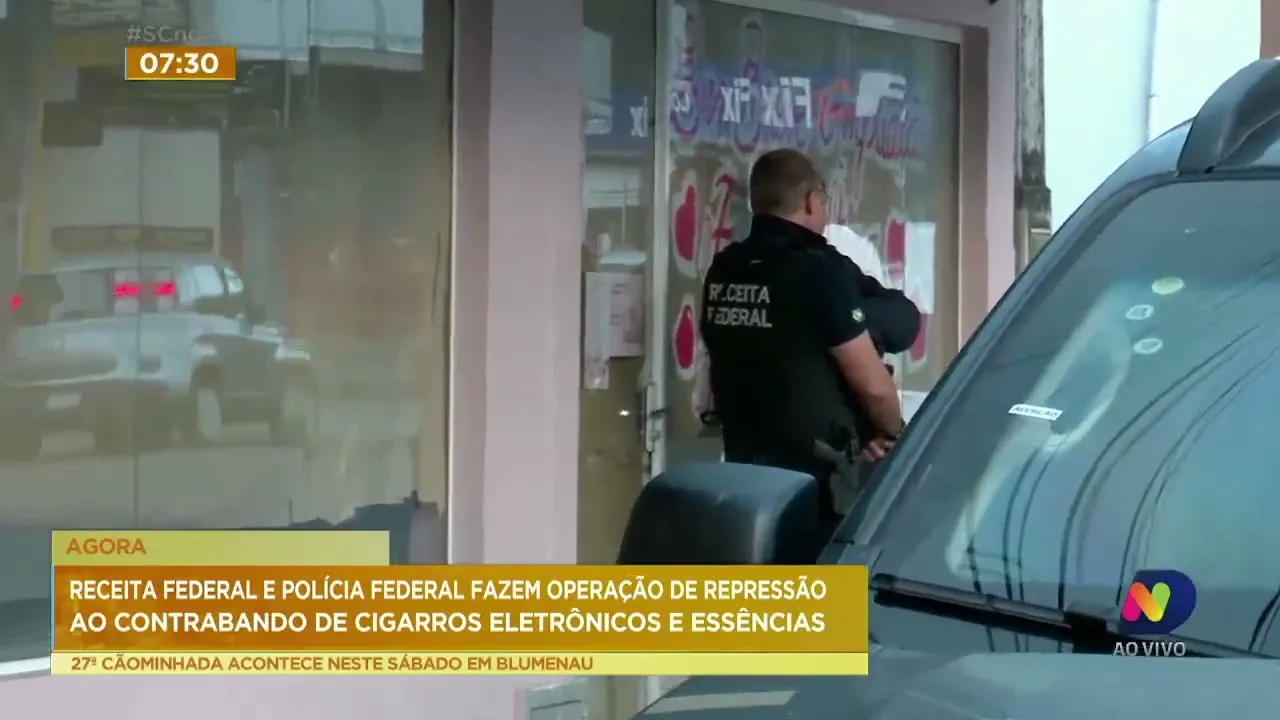 Receita Federal e PF fazem operação de repressão ao contrabando de cigarros eletrônicos e essências