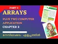 ARRAYS PLUS TWO COMPUTER APPLICATION PART 1 CHAPTER 2 MALAYALAM