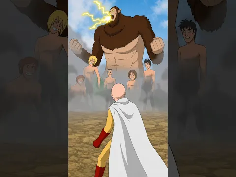 Saitama Made Beast Titan Run For His Life 😂🔥 | One Punch Man #shorts #saitama #titan #anime