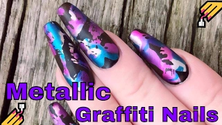 Kirsty s Metallic Graffiti Nails As Requested