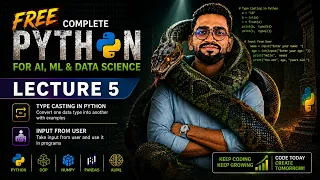 Python Tutorial for Beginners Lecture 5 Type Casting User Input FREE Python Course