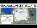 Preschool and Kindergarten Graduation Certificates