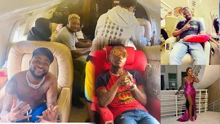 davido reacts to wizkid vibing to his song in a private jet tiwa savage begs for love zubby mic