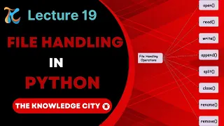 File Handling in Python - Part 1 The Knowledge City Data Science Lecture 19