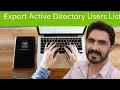 How to Export Active Directory users list
