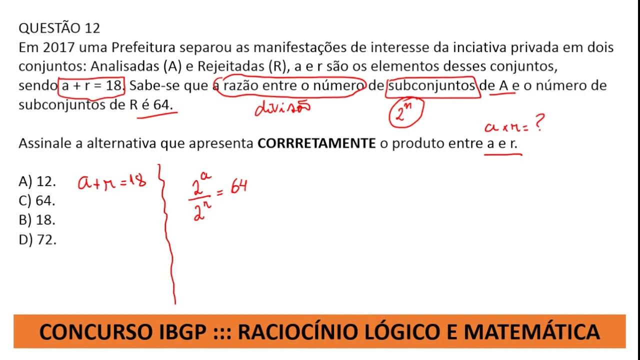 Prova de Matemática #IBGP Q12 2018