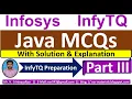 InfyTQ Java MCQs Java MCQs for InfyTQ 2023 Java MCQs Solution Explanation Part-3