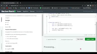 Hacker rank problem in JAVASCRIPT Add two numbers on HackerRank Solution