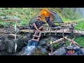 Download Lagu 3 DAYS solo survival CAMPING; Catch and Cook, Fishing, Quail. Bushcraft Skills. Tent Shelter