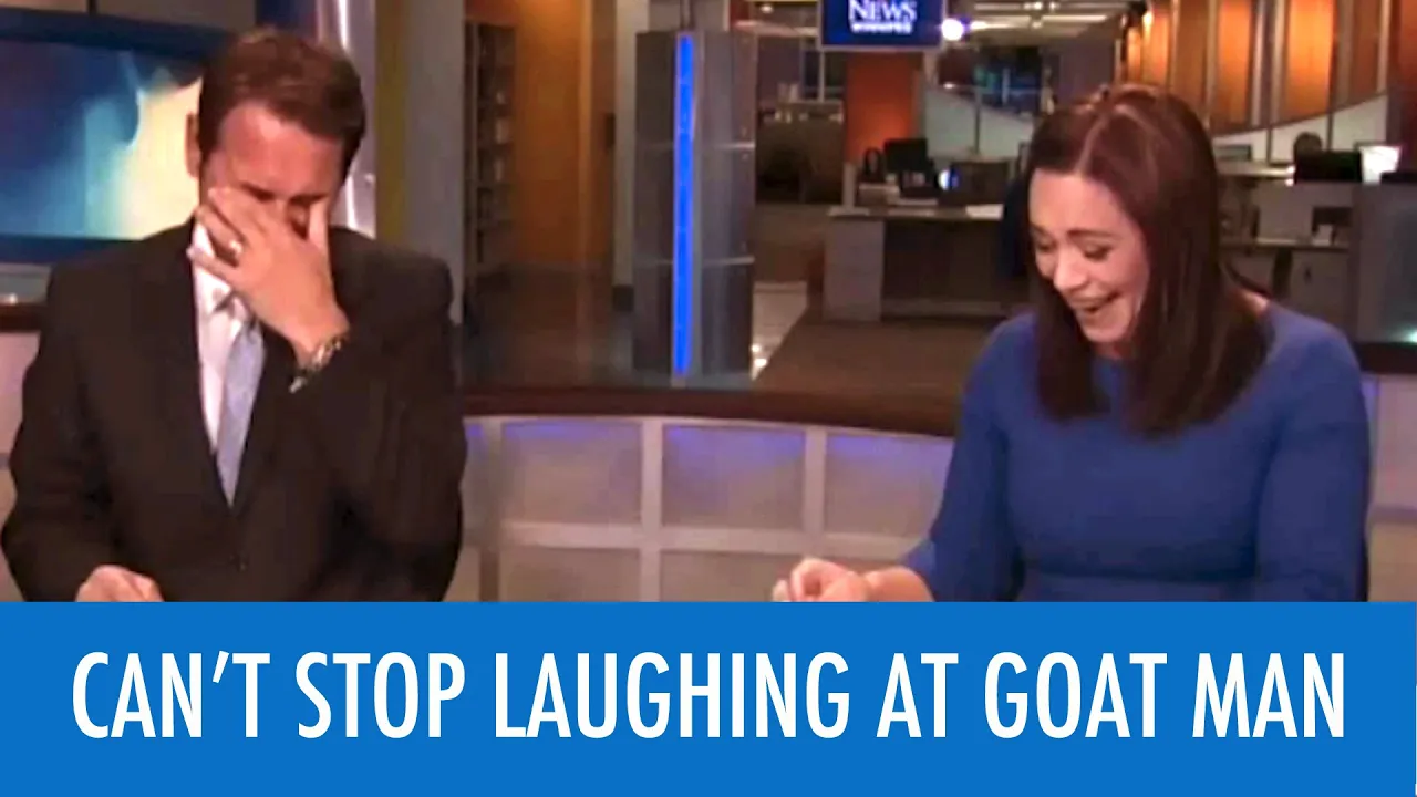 News Anchors Can't Stop Laughing At Goat Man