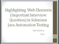 Highlighting Web Elements using Selenium Java Automation Testing