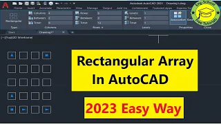 How to use rectangular array in AutoCAD