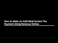 How to Make an Individual Income Tax Payment Using Revenue Online