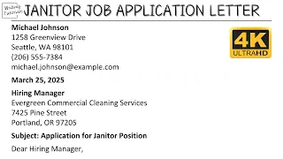 How To Write Janitor Job Application Letter Steps Guide Writing Tutorials
