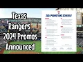 Texas Rangers Promos Schedule Released