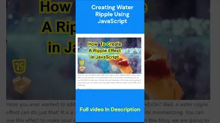 Simulating A Water Ripple Effect Using JavaScript