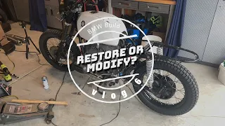 Vlog6 Scrambler/Brat BMW R80/7 Build  | Deciding the next steps with the BMW