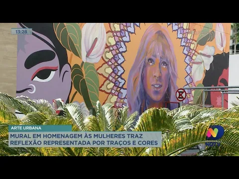 Mural em homenagem às mulheres traz reflexão representada por traços e cores