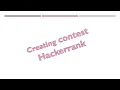Creating contest -