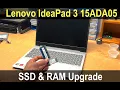 Lenovo IdeaPad 3 15ADA05 SSD RAM Upgrade