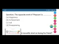 The opposite word of Pleasure is -