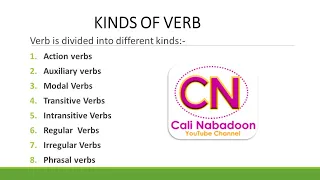 kinds of verb by cali nabadoon
