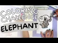 Toddler Coloring Challenge - Cute Elephant Animal Fun Color-Along Activity Free Download