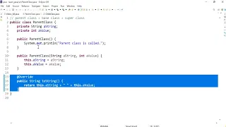Java 68 Child class explicitly calls a parent s constructor and toString using the super keyword