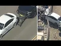Chase ends in violent crash standoff after deputies attempt stop with grappler device