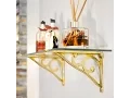 Brass Simple Glass Shelf Bracket - Code H2556