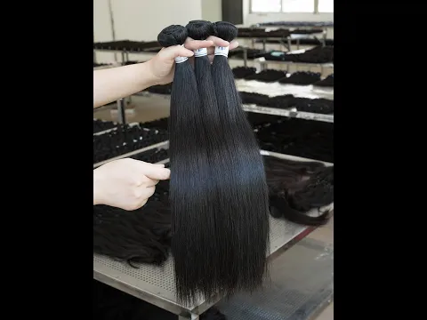 Wholesale 12-28 Inch Straight Mink Malaysian Hair #1B Natural Black Video