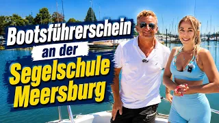 Leni Macht ihren Bootsführerschein an der Segelschule Meersburg
