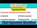 Lysosome MCQs - Cell MCQ Questions